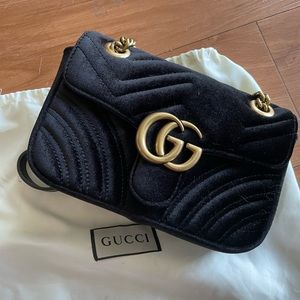 Gucci Marmont Flag Velvet Bag - Small